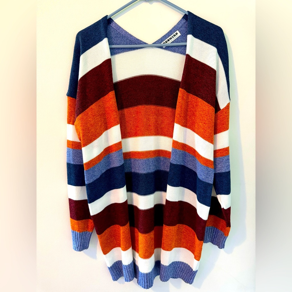 Colorful striped cardigan sweater